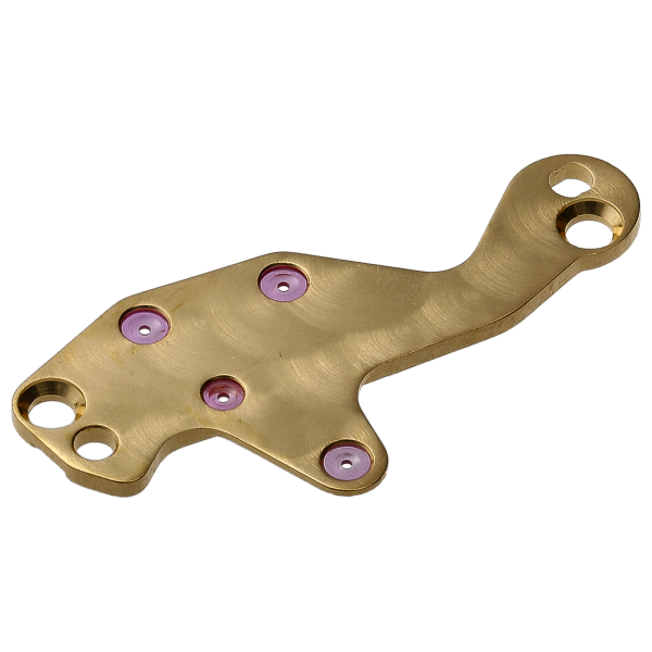 Train wheel bridge, jewelled gold plated pearled 2 mm