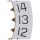 Date indicator 3H white/black