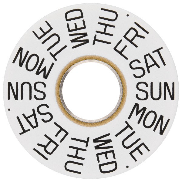 Day indicator 3H white/black (english)