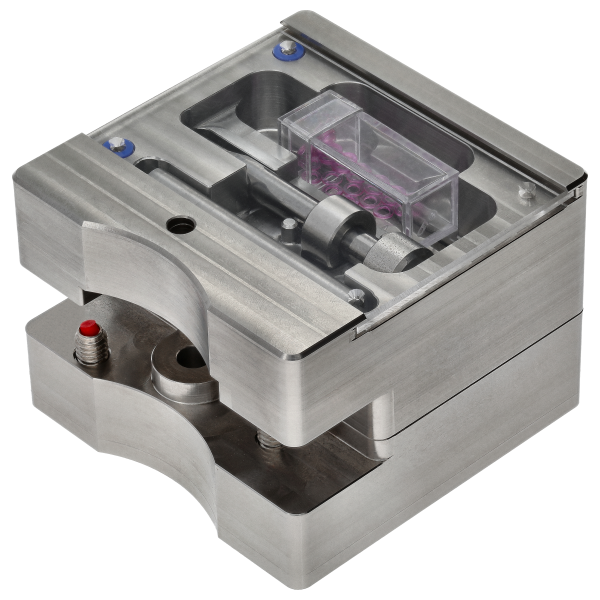 Milling and press-fitting device for bearing bush for Movement barrel bridge 7750
