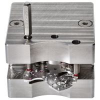 Milling and press-fitting device for bearing bush for Movement barrel bridge 7750