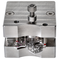 Milling and press-fitting device for bearing bush for Movement barrel bridge 7750