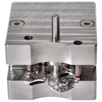 Milling and press-fitting device for bearing bush for Movement barrel bridge 7750