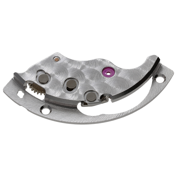 Barrel bridge, rhodium plated pearled 2.5 mm break crossover spiral