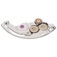 Barrel bridge, rhodium plated pearled 2.5 mm break crossover spiral