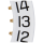 Date indicator Window 3H, Winding stem 4H white/black
