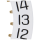 Date indicator convex 3H white/black