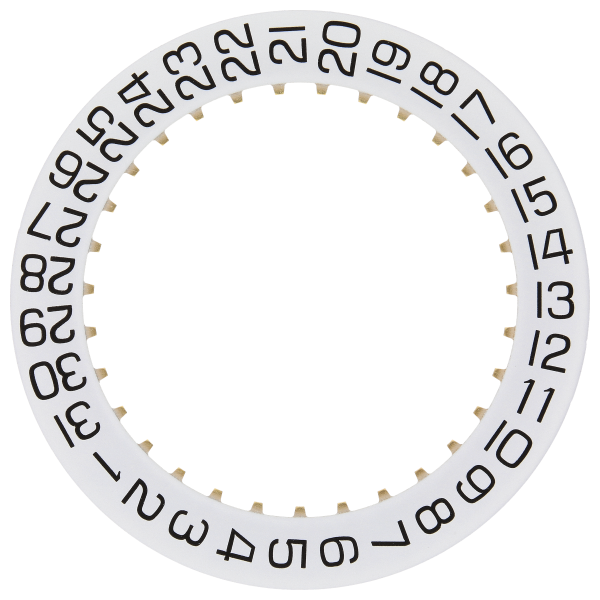 Datumanzeiger 4H rect. Weiss/Schwarz Suspendiert in der Achse