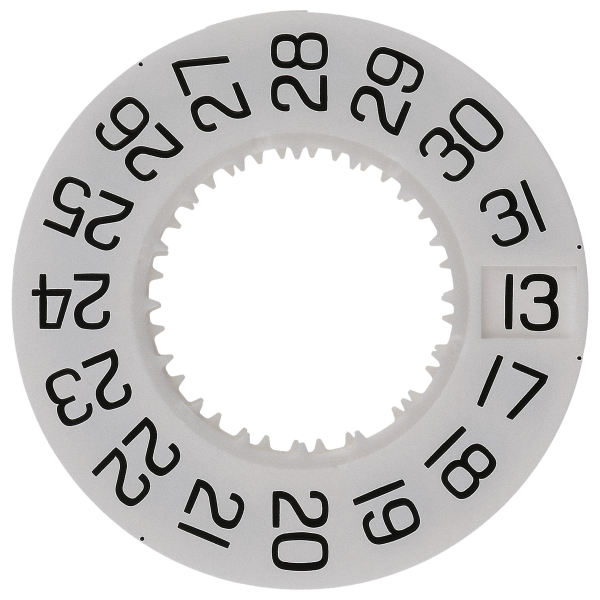 Datumsanzeigersatz untere + obere 3H Weiss/Schwarz