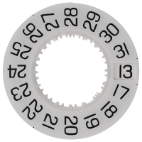 Date indicator set lower + upper 3H white/black