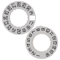 Date indicator set lower + upper 3H white/black