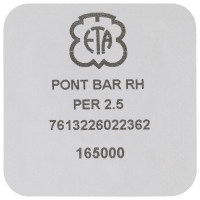 Barrel bridge rhodium plated pearled 2.5 mm 25JS