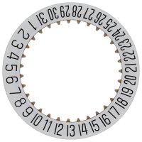 Date indicator 6H white/black