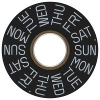 Day indicator 3H black/white (english)
