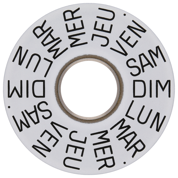 Day indicator 3H white/black (french)