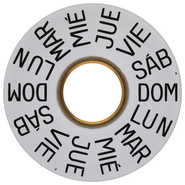 Day indicator 3H white/black (spanish)