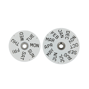 Date + day indicator set Month 12H/Day 12H English white/black