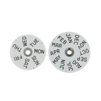 Date + day indicator set Month 12H/Day 12H English white/black