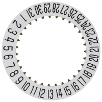 Date indicator 6H white/black