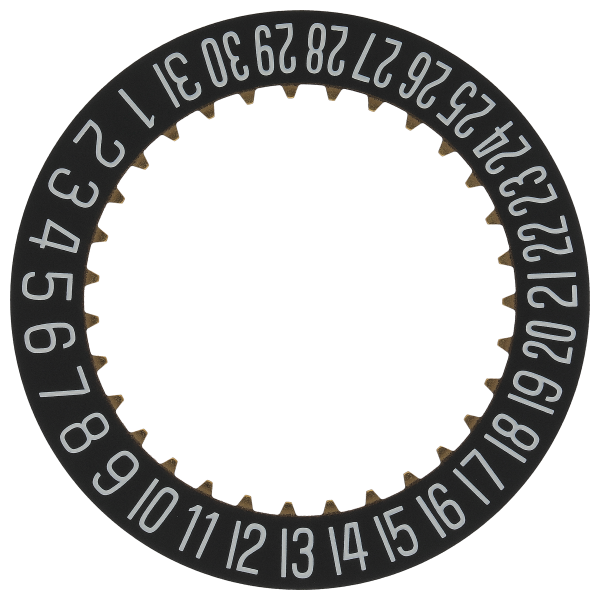 Date indicator 6H black/white