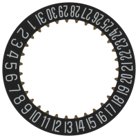 Date indicator 6H black/white