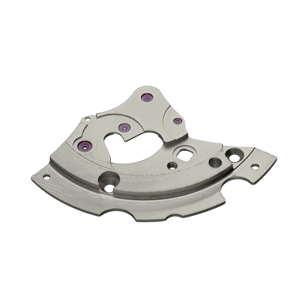 Wheel train bridge, rhodium plated