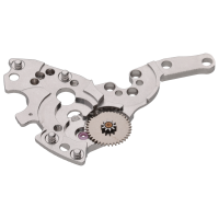 Automatic device bridge, rhodium plated pearled 2.5 mm break crossover spiral